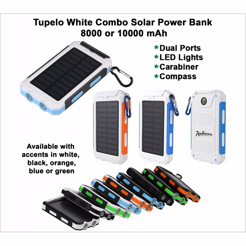 Tupelo Combo Solar Power Bank 8000 mAh