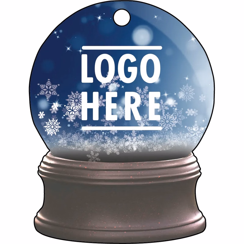 1/4" Recycled Wood Ornaments-Snow Globe with Snowflakes