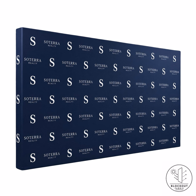 72Hr Fast Ship - 15' Straight Wall Tension Fabric Pop-up Display Wrap End Caps, block out fabric