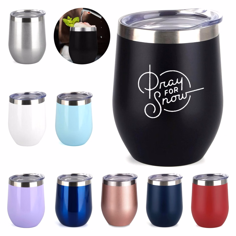 Stemless Stainless Steel Insulated Wine Glass 12oz