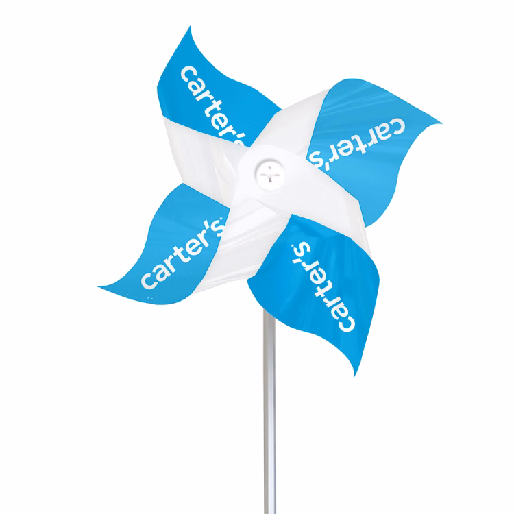Pinwheel 2-White Mylar with 5" diameter contour propellers