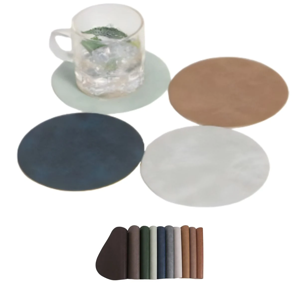 Vintage Round Leather Coaster 1