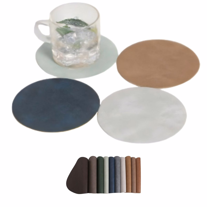 Vintage Round Leather Coaster