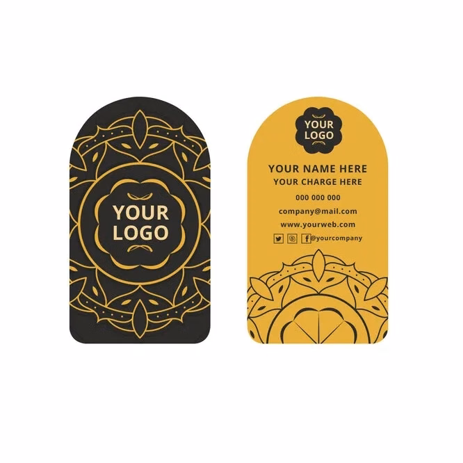 Half Circle Side Business Cards - Vertical