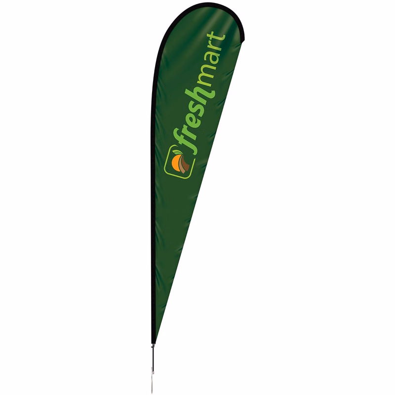 15' Single Reverse Portable Teardrop Banner w/ Hardware Set