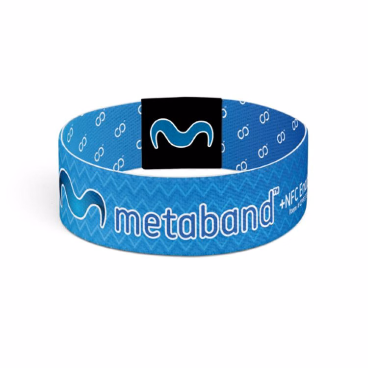 Metaband by Oodleband - 1" Elastic Wristband with Full Color Patch and RFID or NFC Chip