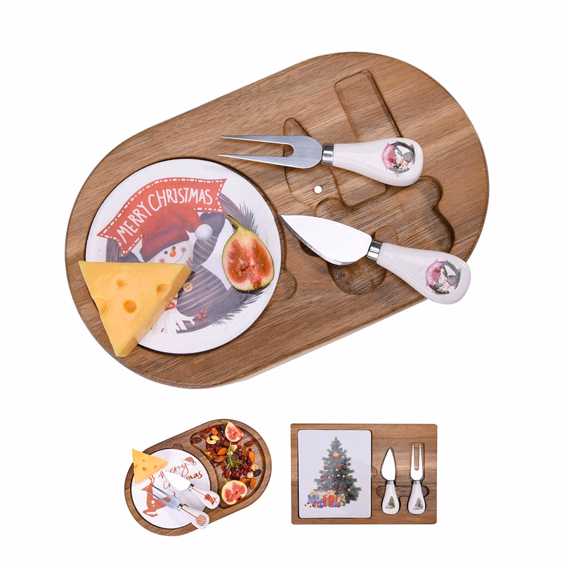 Acacia Slate Cheese Set Serving Tray