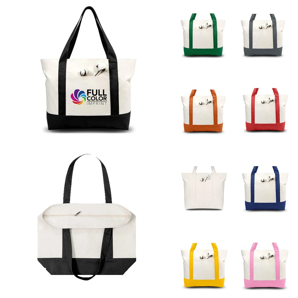 Custom Logo Large Canvas Tote Shoulder Bag, custom tote bag with logo imprint 1