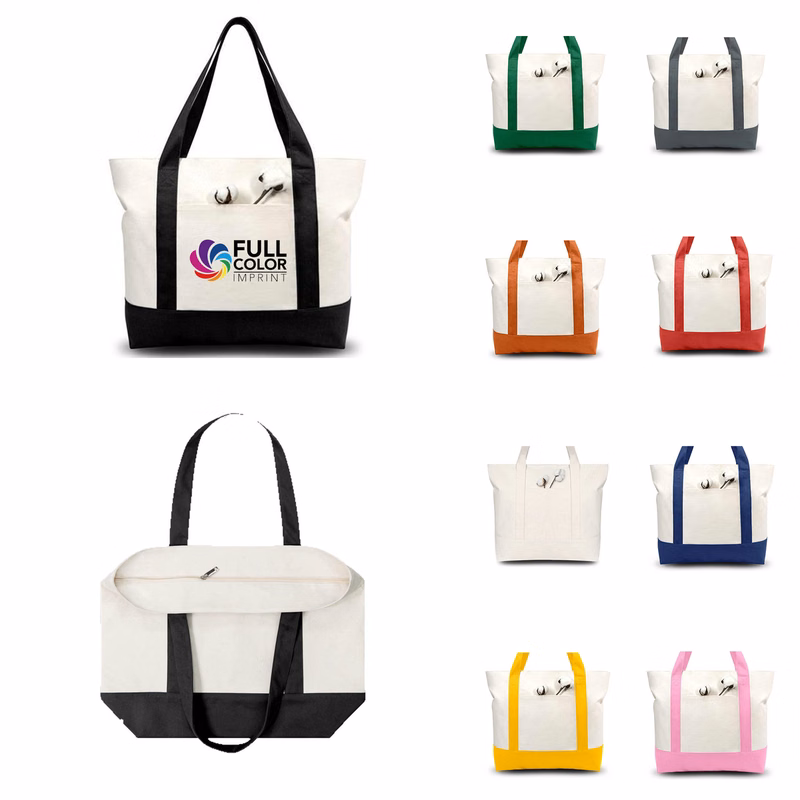 Custom Logo Large Canvas Tote Shoulder Bag