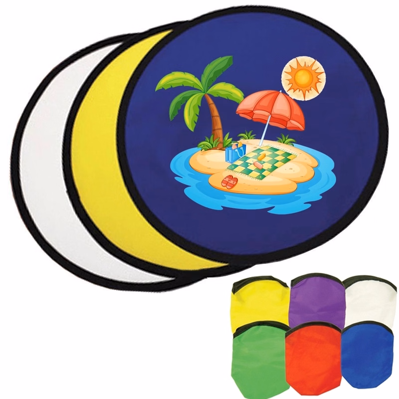 Full Color Collapsible Flying Disc with Pouch