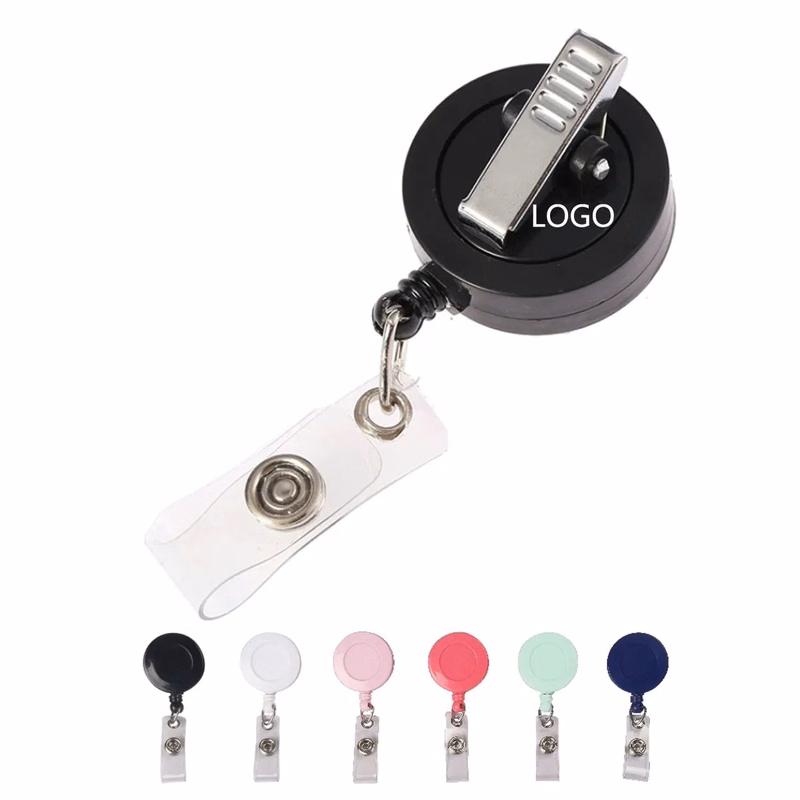 Round Secure-A-Badge Reel With Alligator Clip