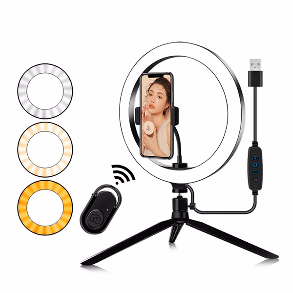 10" LED Ring Light with Tripod Stand & Phone Holder