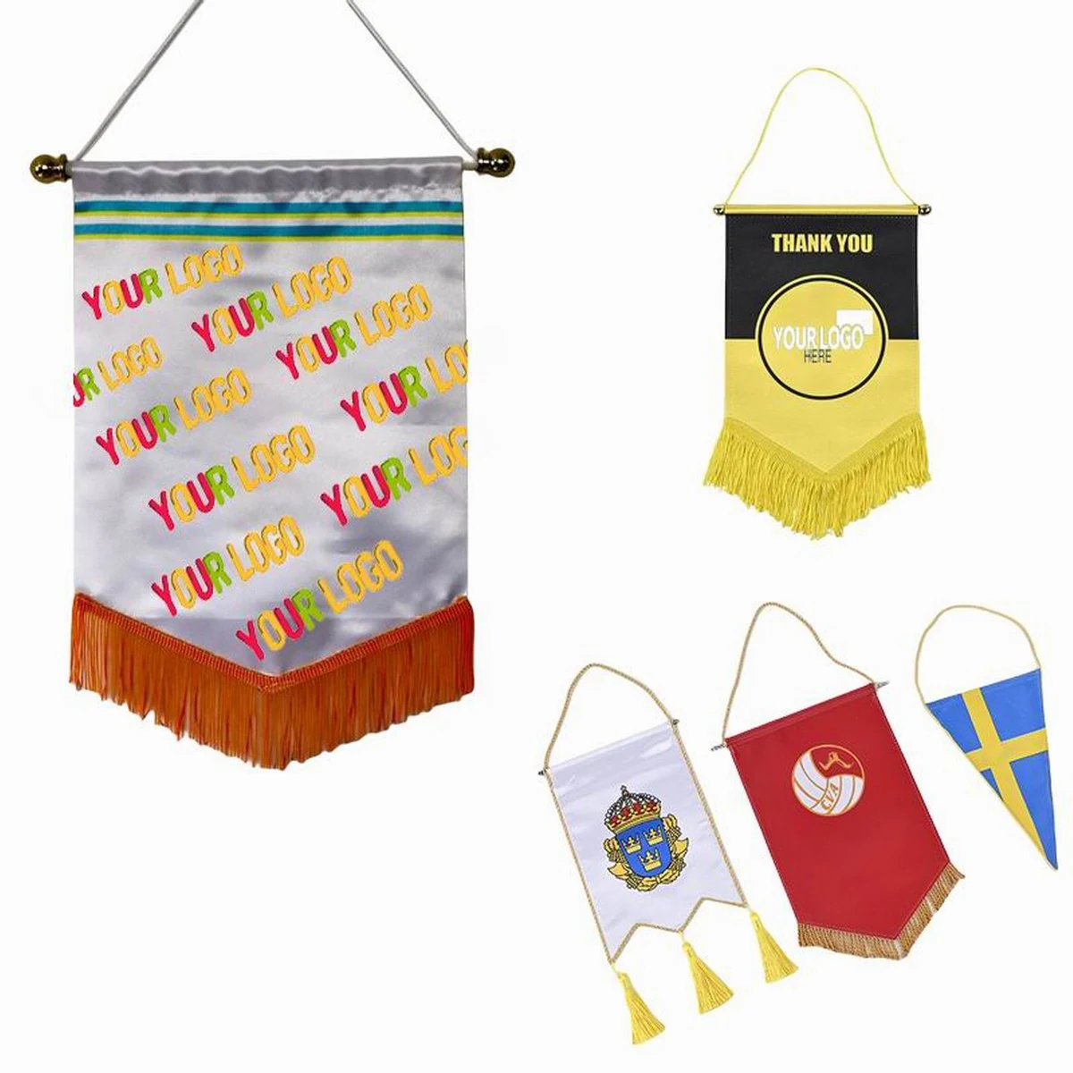 Satin Banner Flag With Fringe 1