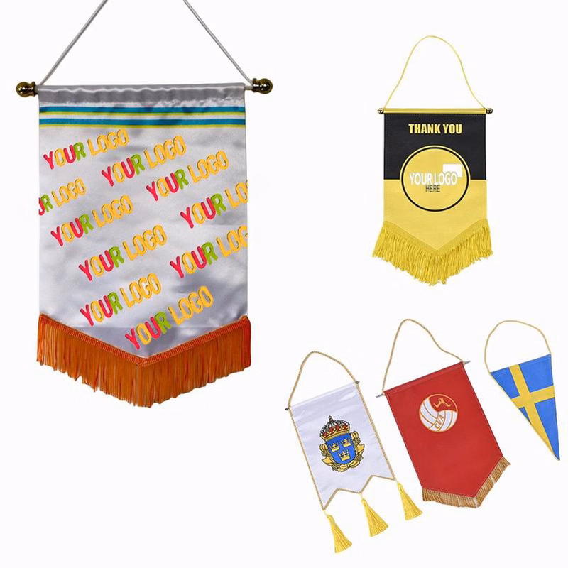 Satin Banner Flag With Fringe