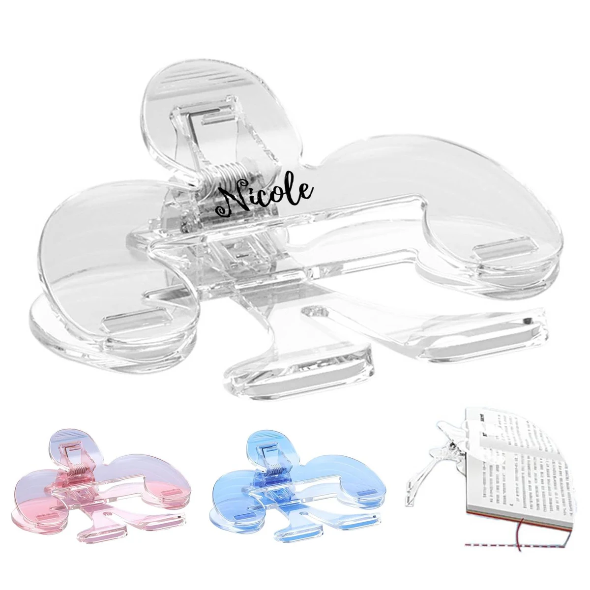 Portable Transparent Plastic Book Clip Reading Stand 1