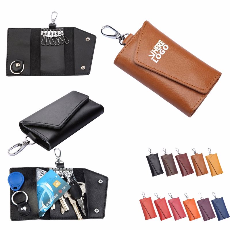Leather Key Bag with 6 Hooks