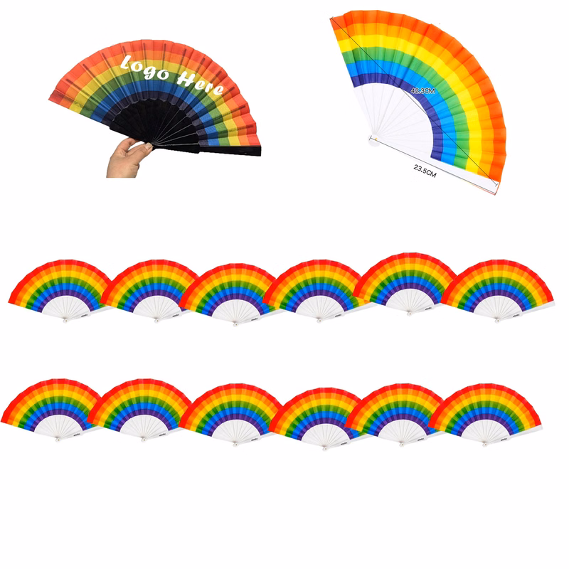 Foldable Rainbow Hand Fans