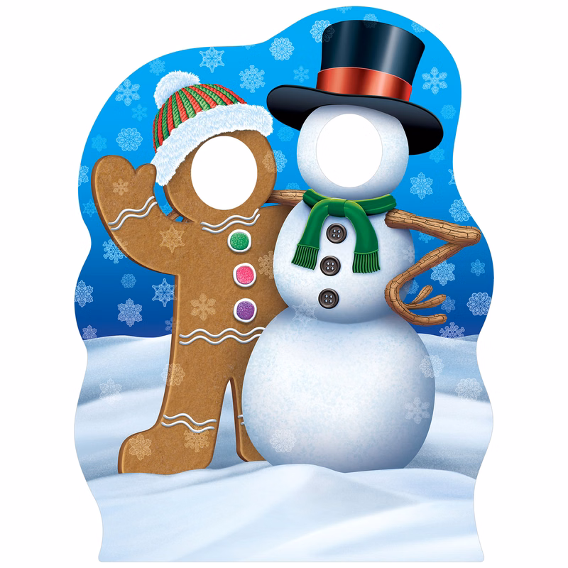 Gingerbrd Man&Snowman Phto Prop Stand-Up