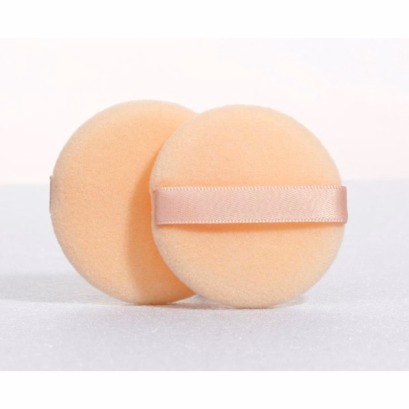 Round Cosmetic Velour Powder Puffs Washable Makeup Face