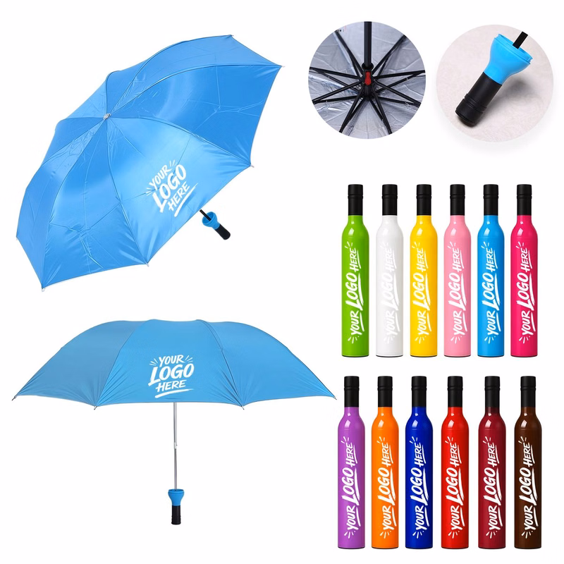 Bottle Shape Folding Umbrella UV Rain Travel Parasol