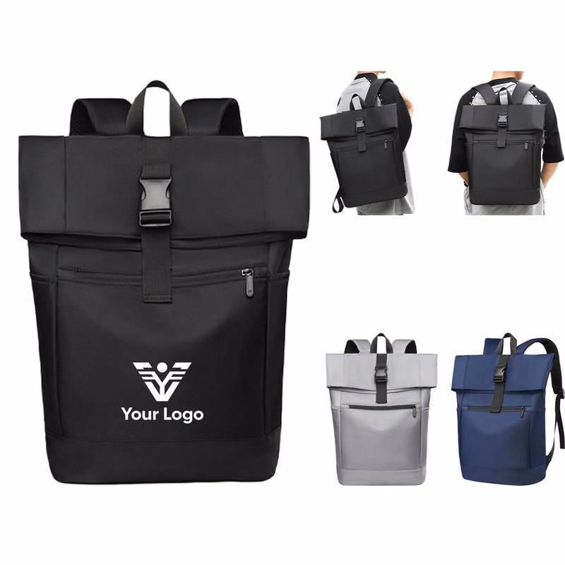 USB Roll-Top Laptop Backpack