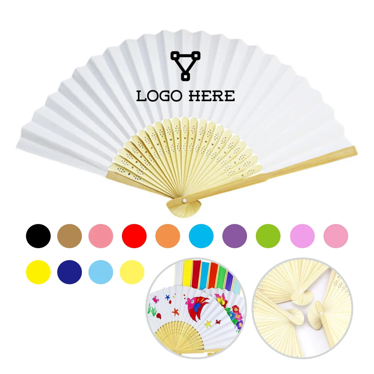 Bamboo Hand Held Folding Fan 1