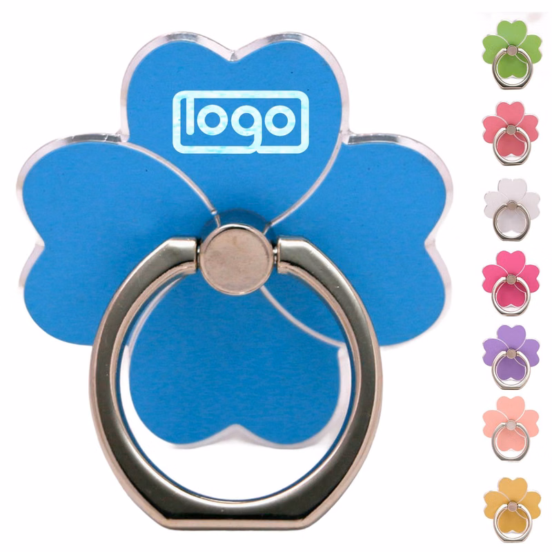Metal 4-Leaf Clover 360 Degree Rotating Phone Ring Stand