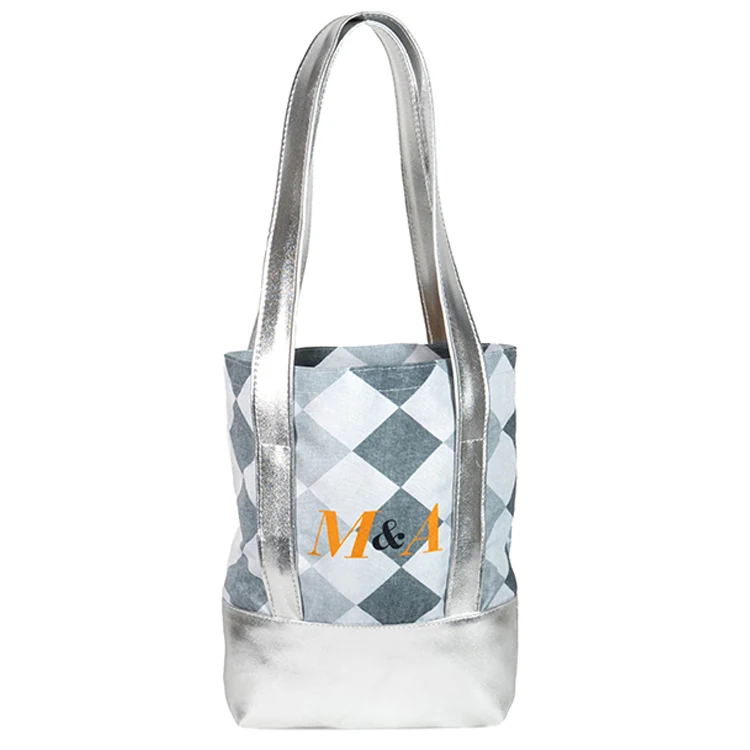 Small Tall Bottom Full Wrap Bottom Reinforcement Tote (11"H x 10"W x 2"D), custom tote bag with logo imprint 1