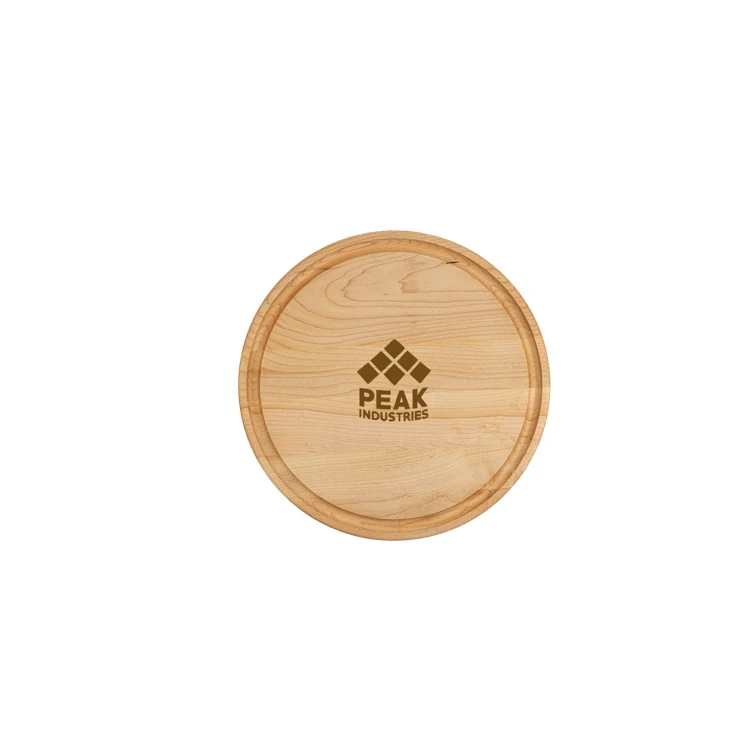 Small Round Maple Cutting Board with Juice Groove 10-1/2"x3/4" 1