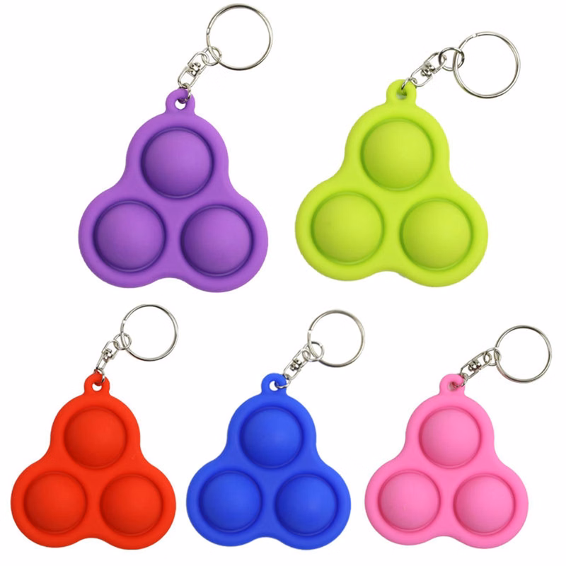 Silicone Pop Bubble Fidget Keychain