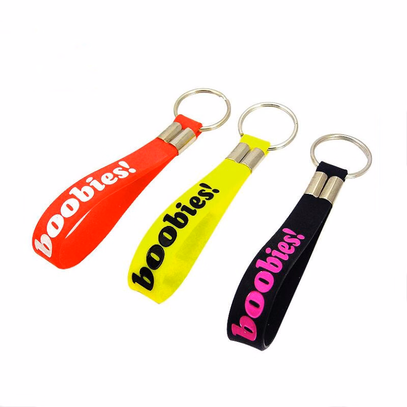 Silicone Key Chain With Color Filled