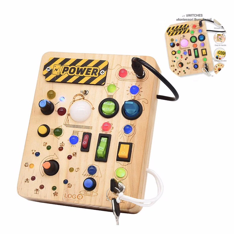 Wooden LED Busy Board for Kids