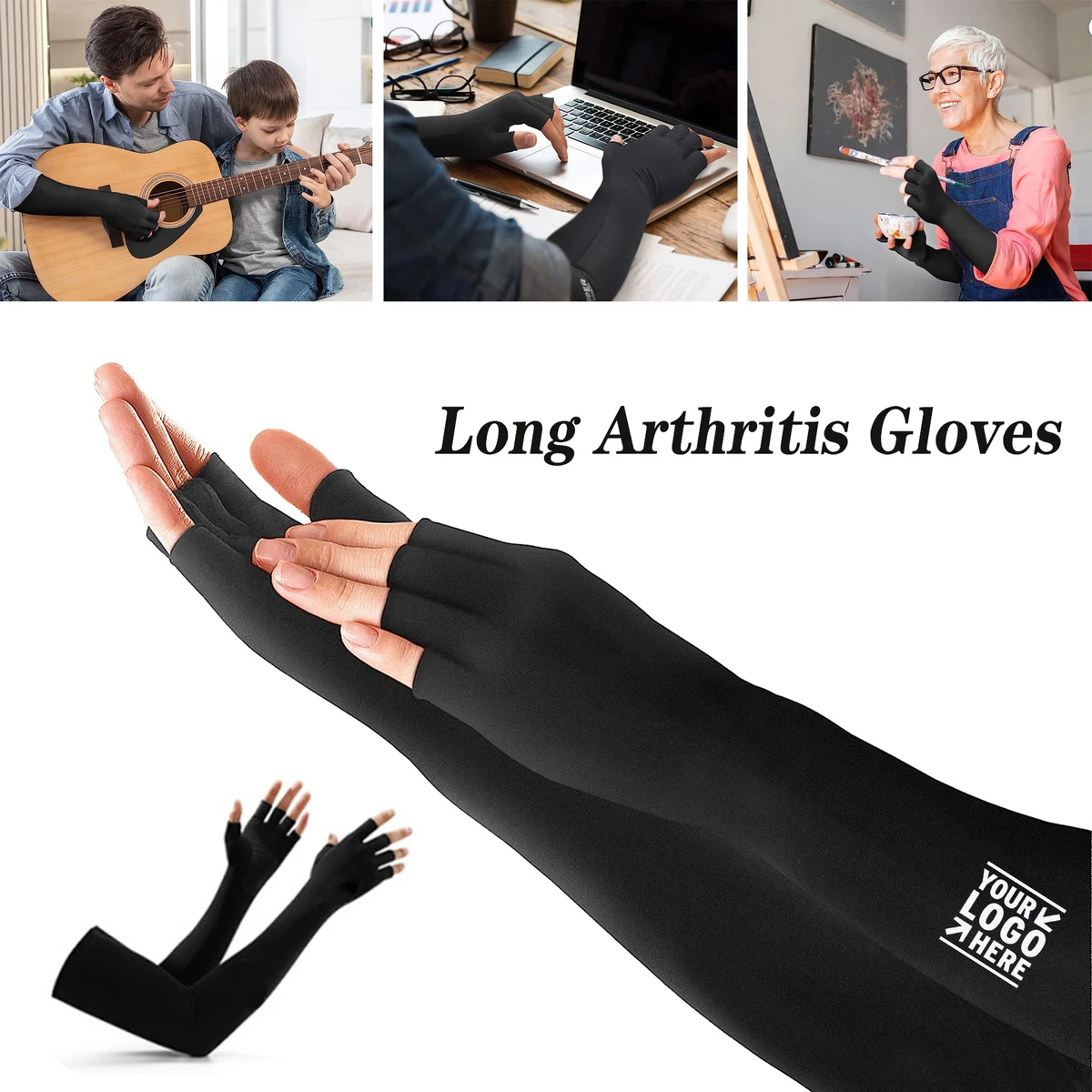Copper Compression Long Arthritis Gloves 1