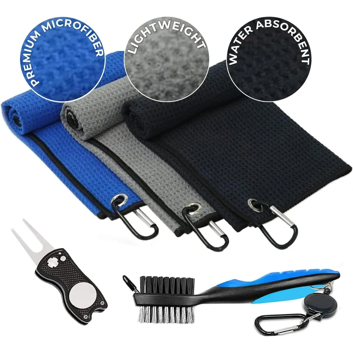 Golf Accessories-Golf Towel/Brush Tool Kit/Golf Divot Tool 1