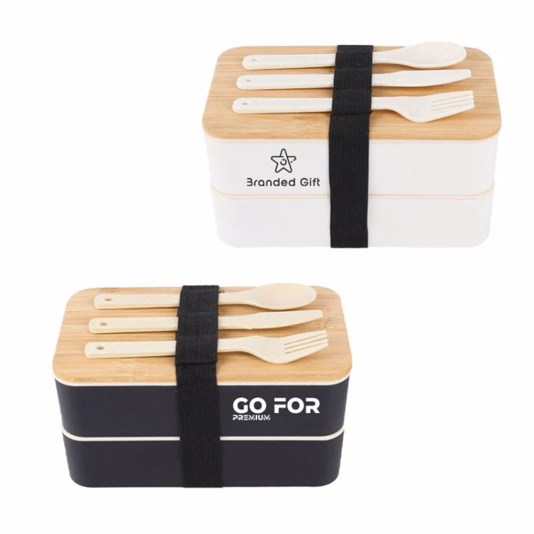 Wheat Straw Bento Lunch Box Double-Layer
