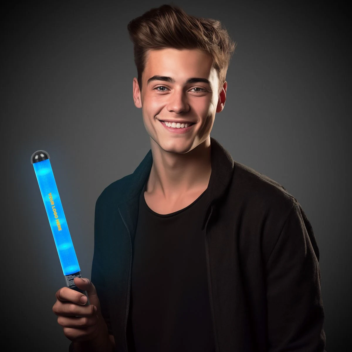 Blue LED Light Up Glow Patrol Wand(Pad Print) 1