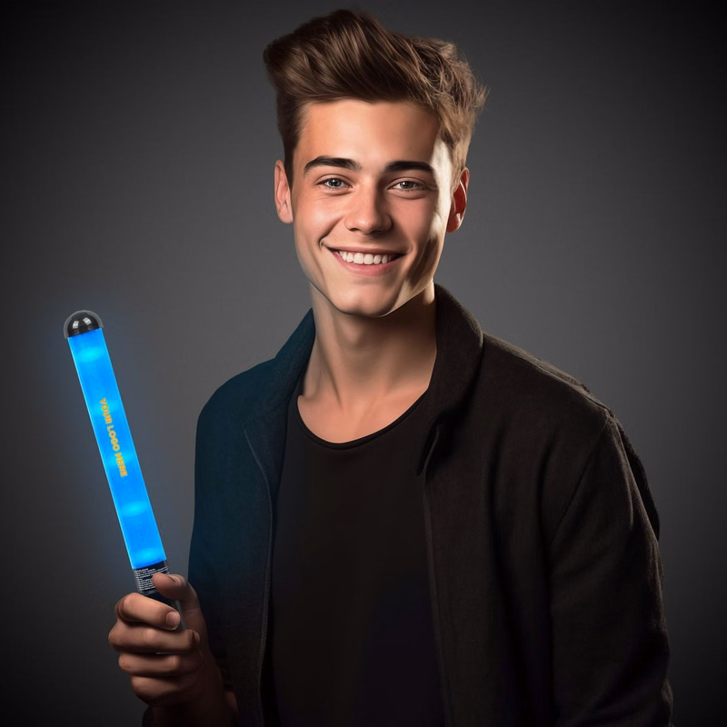 Blue LED Light Up Glow Patrol Wand(Pad Print)