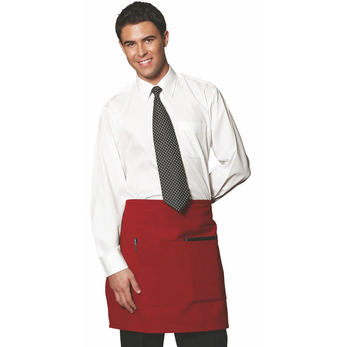 Red Half Waist Bistro Apron 1