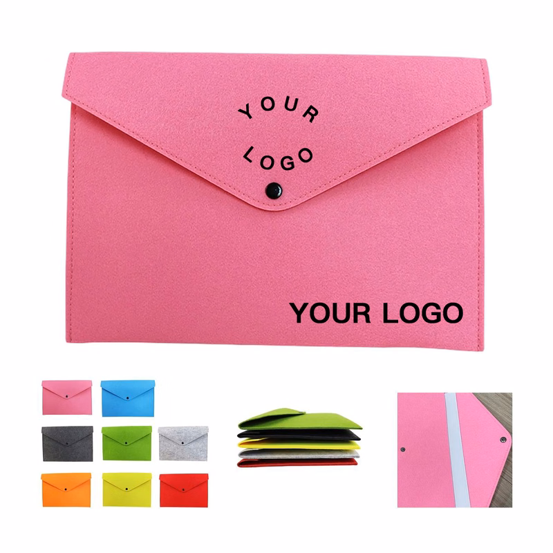 A4 Felt Document Folder with Snap Button Closure