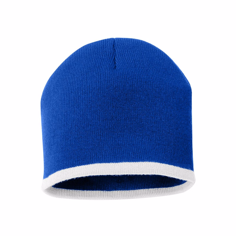8" Bottom-Striped Beanie - SP09