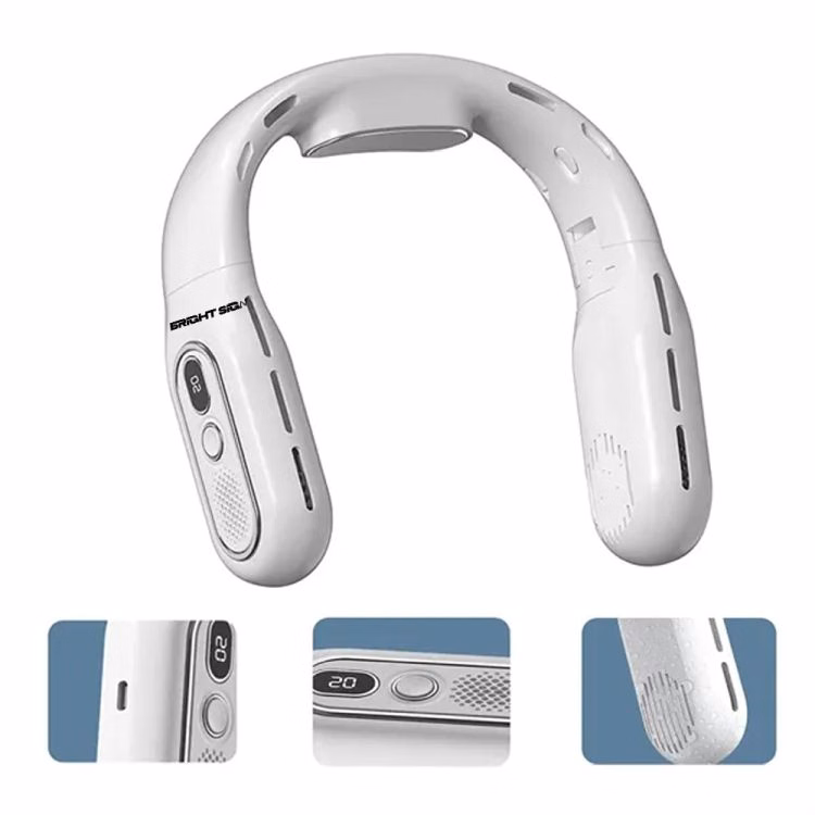 Foldable Bladeless Neck Fan with LED Display