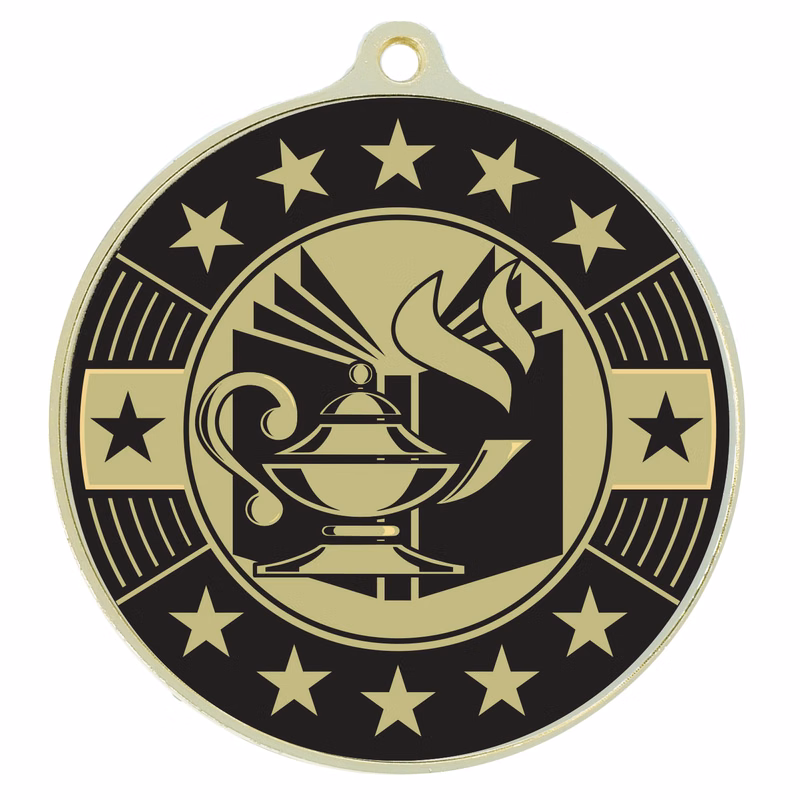Book & Lamp Simucast Medallion (2-1/8")
