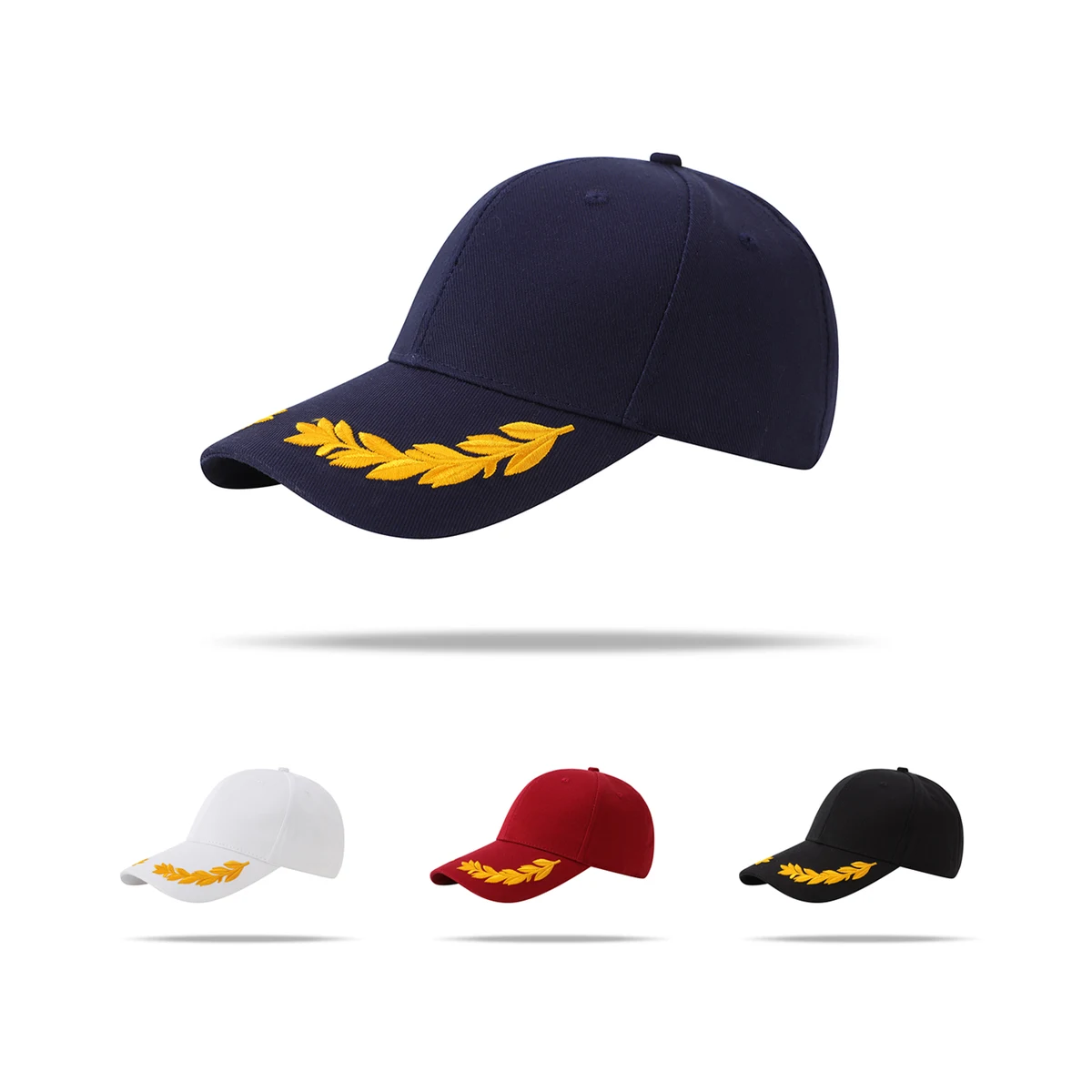 Stock 2-Tone Designed Cotton 6 Panel Cap w/Double Buckle Back Fastener 1