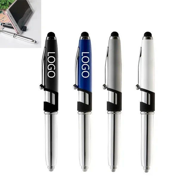 Light-Up Stylus ballpoint Pen with Phone Stand 1