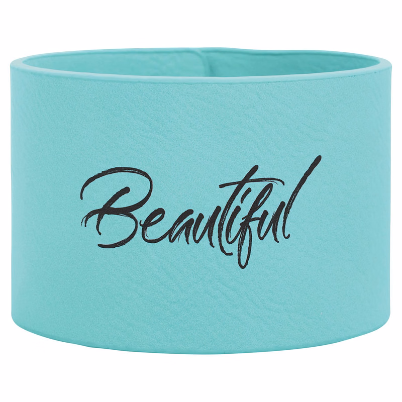 9 1/2" x 2" Teal Leatherette Cuff Bracelet