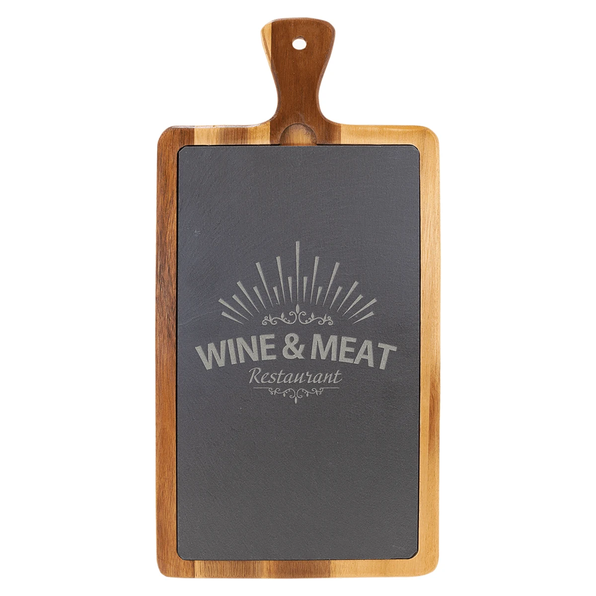 16" x 7" Acacia Wood/Slate Cutting Board 1