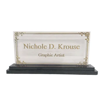 Acrylic Desk Sign in Donut Base 1