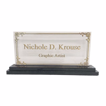 Acrylic Desk Sign in Donut Base