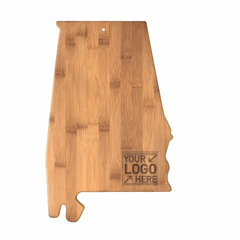 Alabama State Shape Bamboo Cutting Board