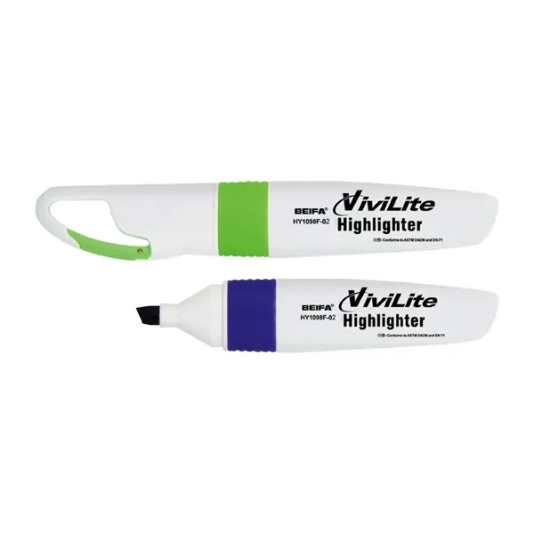 Custom Carabiner Clip Highlighter Pen with Retractable Tip — Adventure & Office Promo 1